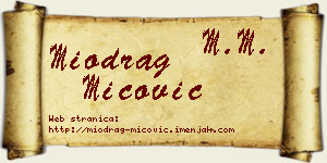 Miodrag Mićović vizit kartica